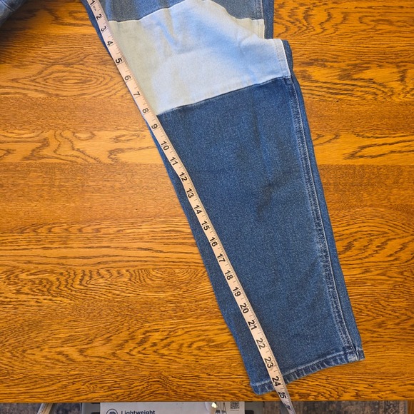 Hollister Two Tone Denim Jeans 7 Short High Rise Straight Leg 28/25 Artsy - Picture 4 of 16